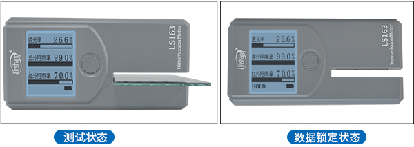 LS163太陽膜測試儀數(shù)據(jù)鎖定功能展示